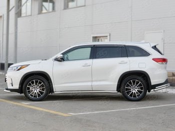 23 399 р. Защита порогов SLITKOFF из круглой трубы диаметром 63 мм SLITKOFF v3  Toyota Highlander  XU50 (2013-2017) дорестайлинг  с доставкой в г. Чебоксары. Увеличить фотографию 2