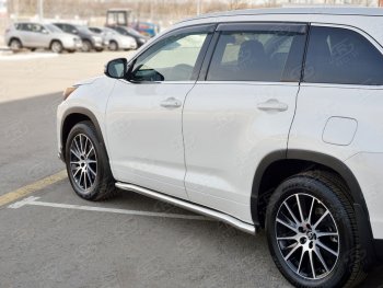 23 399 р. Защита порогов SLITKOFF из круглой трубы диаметром 63 мм SLITKOFF v3  Toyota Highlander  XU50 (2013-2017) дорестайлинг  с доставкой в г. Чебоксары. Увеличить фотографию 3