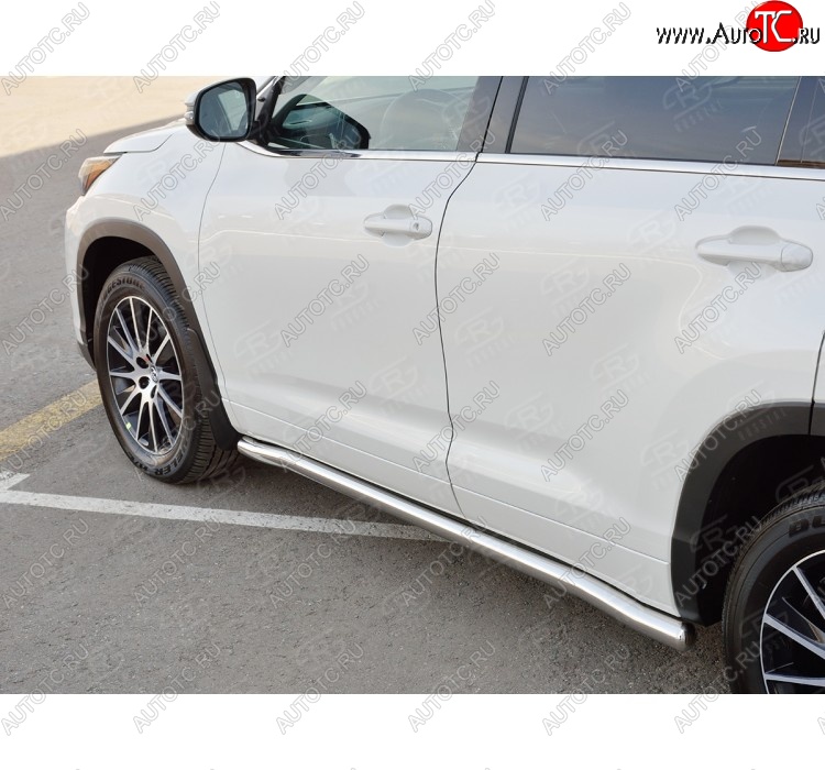 23 399 р. Защита порогов SLITKOFF из круглой трубы диаметром 63 мм SLITKOFF v3  Toyota Highlander  XU50 (2013-2017) дорестайлинг  с доставкой в г. Чебоксары