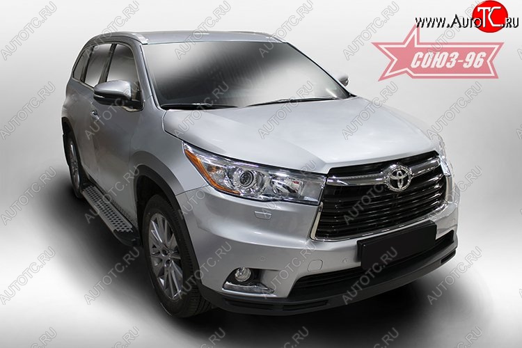 9 089 р. Пороги из алюминиевого профиля Souz-96  Toyota Highlander  XU50 (2013-2017) дорестайлинг  с доставкой в г. Чебоксары