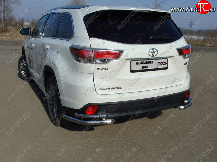 24 999 р. Защита заднего бампера (уголки двойные) ТСС 60,3/42,4 мм Toyota Highlander XU50 дорестайлинг (2013-2017)  с доставкой в г. Чебоксары