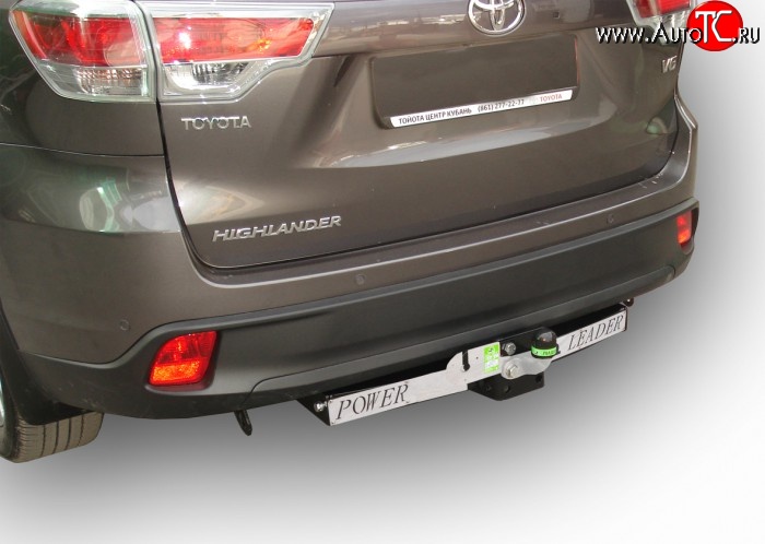 11 249 р. Фаркоп Лидер Плюс (с нержавеющей пластиной). Toyota Highlander XU50 дорестайлинг (2013-2017) (Без электропакета)  с доставкой в г. Чебоксары