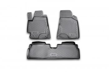 Коврики в салон Element 3 шт. (полиуретан) Toyota Highlander  XU20 - Kluger  XU20 (Цвет: черный)