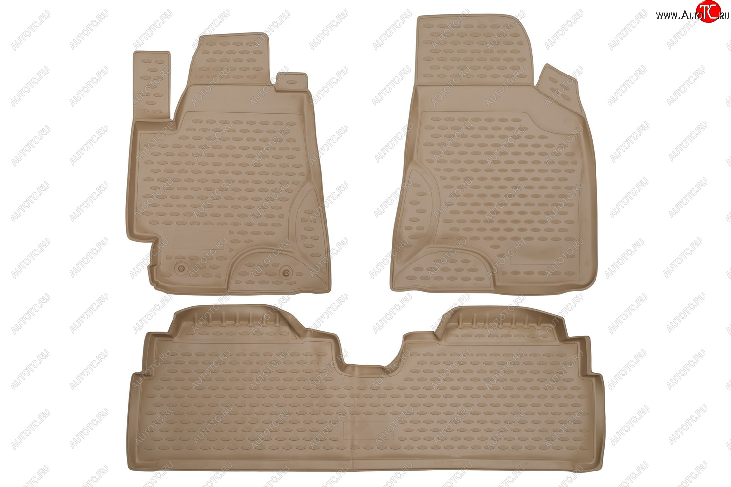 9 649 р. Коврики в салон Element 3 шт. (полиуретан)  Toyota Highlander  XU20 - Kluger  XU20 (Цвет: бежевый)  с доставкой в г. Чебоксары