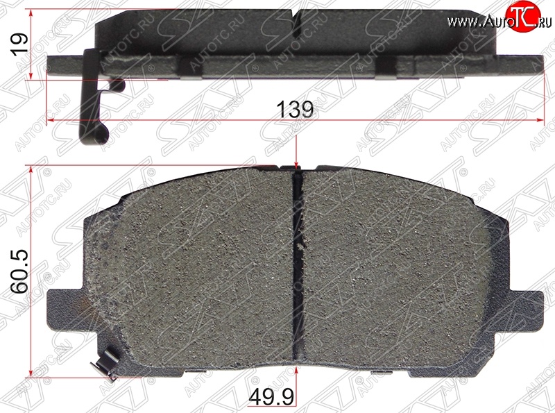 1 039 р. Колодки тормозные SAT (передние) Toyota Highlander XU40 дорестайлинг (2007-2010)  с доставкой в г. Чебоксары