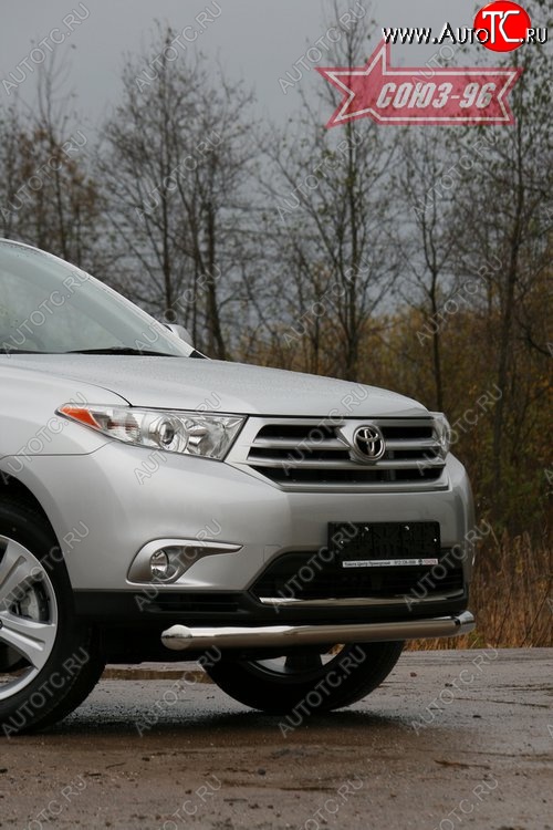 16 919 р. Одинарная защита переднего бампера (d76) Souz-96  Toyota Highlander  XU40 (2010-2013) рестайлинг  с доставкой в г. Чебоксары