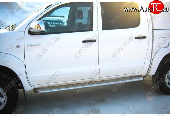 35 549 р. Широкая защита порогов с трубой диаметром 42 мм SLITKOFF v3  Toyota Hilux  AN20,AN30 (2011-2016)  2-ой рестайлинг  с доставкой в г. Чебоксары