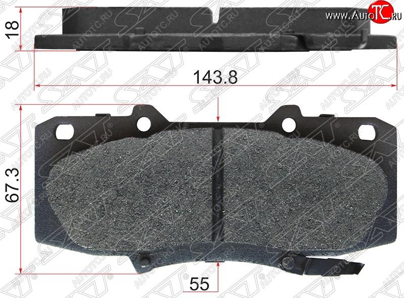 1 039 р. Колодки тормозные SAT (передние) Toyota Hilux AN20,AN30  2-ой рестайлинг (2011-2016)  с доставкой в г. Чебоксары