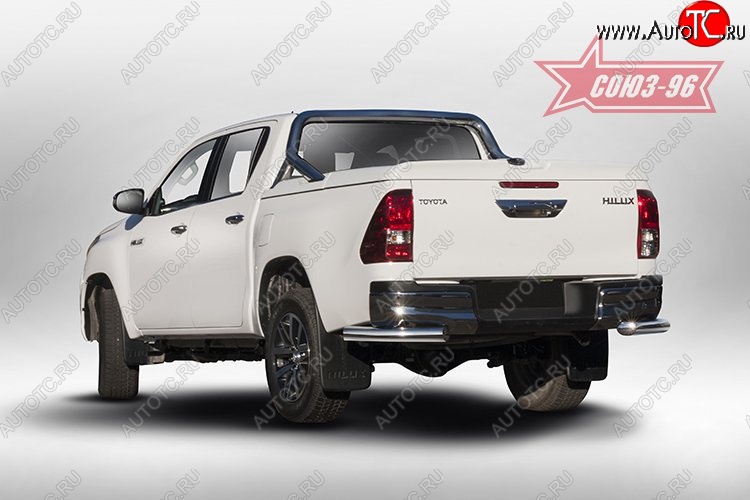 13 769 р. Защита заднего бампера из боковых уголков Souz-96 (d76) Toyota Hilux AN120 дорестайлинг (2016-2020)  с доставкой в г. Чебоксары