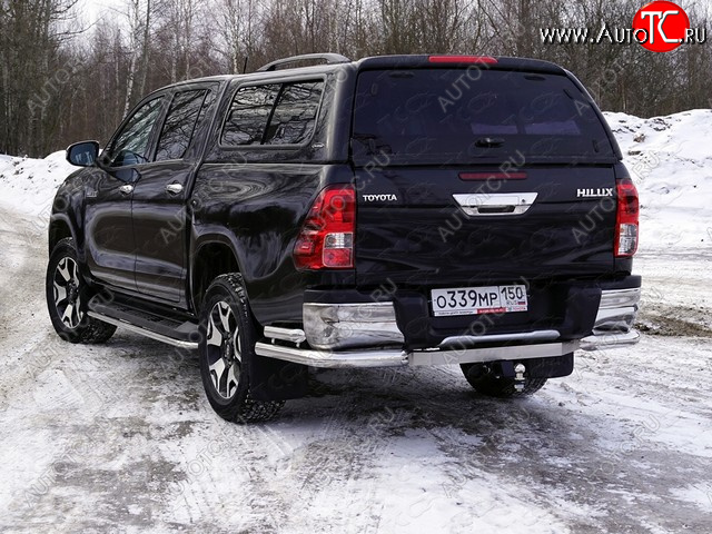 32 999 р. Защита заднего бампера (уголки двойные) ТСС 76,1/60,3мм Toyota Hilux AN120 дорестайлинг (2016-2020)  с доставкой в г. Чебоксары