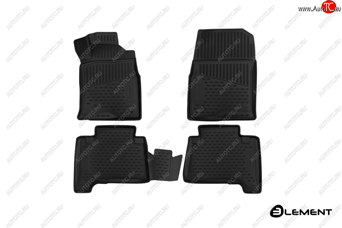 6 649 р. Комплект 3D ковриков салона Element (полиуретан) П.Р Toyota Hilux Surf N210 дорестайлинг (2002-2005) (Черные)  с доставкой в г. Чебоксары