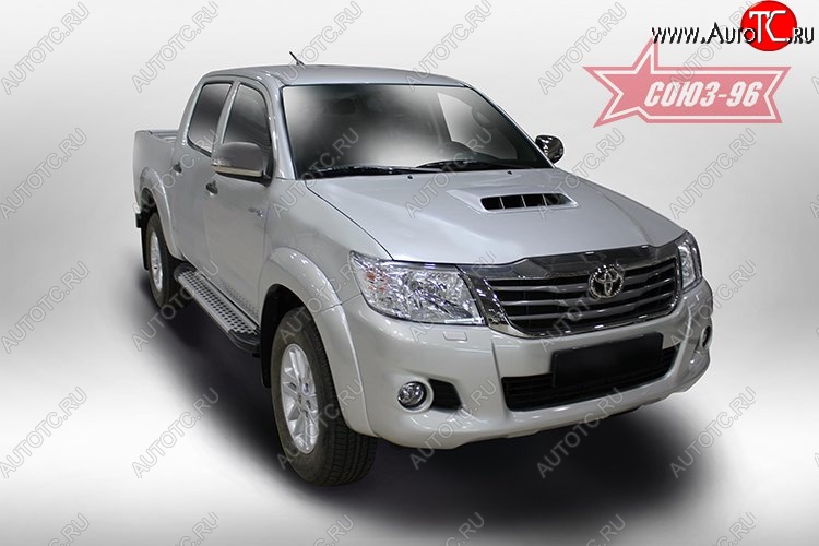 9 899 р. Пороги из алюминиевого профиля Souz-96  Toyota Hilux  AN20,AN30 (2011-2016)  2-ой рестайлинг  с доставкой в г. Чебоксары