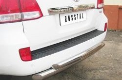 Защита заднего бампера (Ø76 и 63 мм, дуга, нержавейка) SLITKOFF Toyota Land Cruiser 10 100 дорестайлинг (1998-2002)