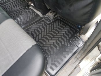 2 099 р. Комплект ковриков в салон (правый руль) Aileron 3D (с подпятником) Toyota Land Cruiser Prado J120 (2002-2009)  с доставкой в г. Чебоксары. Увеличить фотографию 4