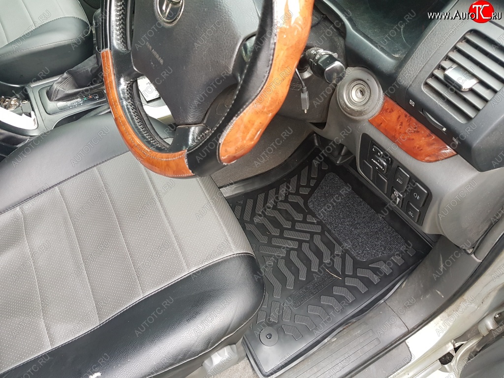 2 099 р. Комплект ковриков в салон (правый руль) Aileron 3D (с подпятником) Toyota Land Cruiser Prado J120 (2002-2009)  с доставкой в г. Чебоксары