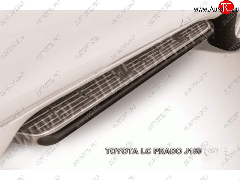 9 349 р. Защита штатного порога d42 Slitkoff  Toyota Land Cruiser Prado  J150 (2017-2020) 2-ой рестайлинг (Цвет: серебристый)  с доставкой в г. Чебоксары