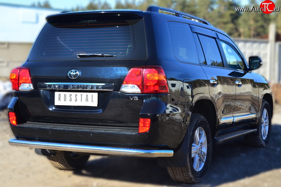 14 699 р. Одинарная защита заднего бампера из трубы диаметром 76 мм SLITKOFF  Toyota Land Cruiser  200 (2012-2015) 1-ый рестайлинг  с доставкой в г. Чебоксары