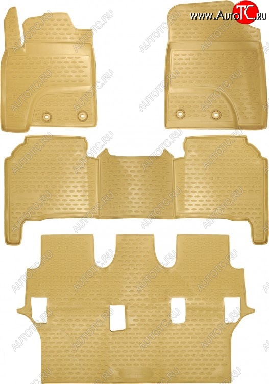 3 199 р. Комплект ковриков в салон Element (4 шт, полиуретан, бежевые)  Toyota Land Cruiser  200 (2012-2015) 1-ый рестайлинг  с доставкой в г. Чебоксары