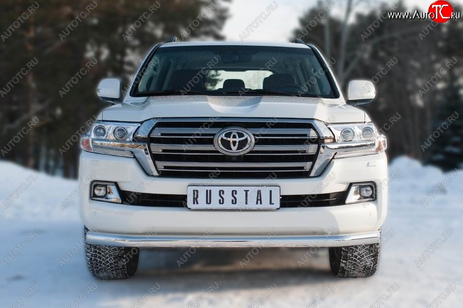20 399 р. Одинарная защита переднего бампера диаметром 76 мм SLITKOFF  Toyota Land Cruiser  200 (2015-2021) 2-ой рестайлинг  с доставкой в г. Чебоксары