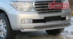 Защита переднего бампера одинарная Souz-96 (d76) Toyota Land Cruiser  200 (2007-2012) дорестайлинг
