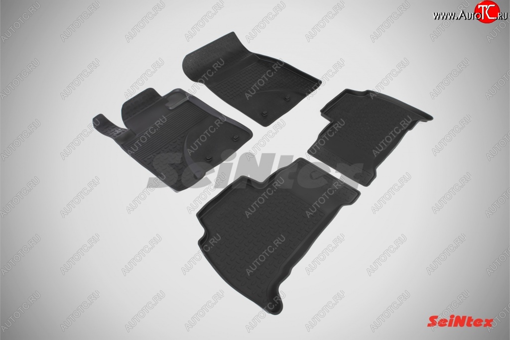 3 399 р. Износостойкие коврики в салон с высоким бортом SeiNtex Premium 4 шт. (резина) Toyota Land Cruiser 200 дорестайлинг (2007-2012)  с доставкой в г. Чебоксары