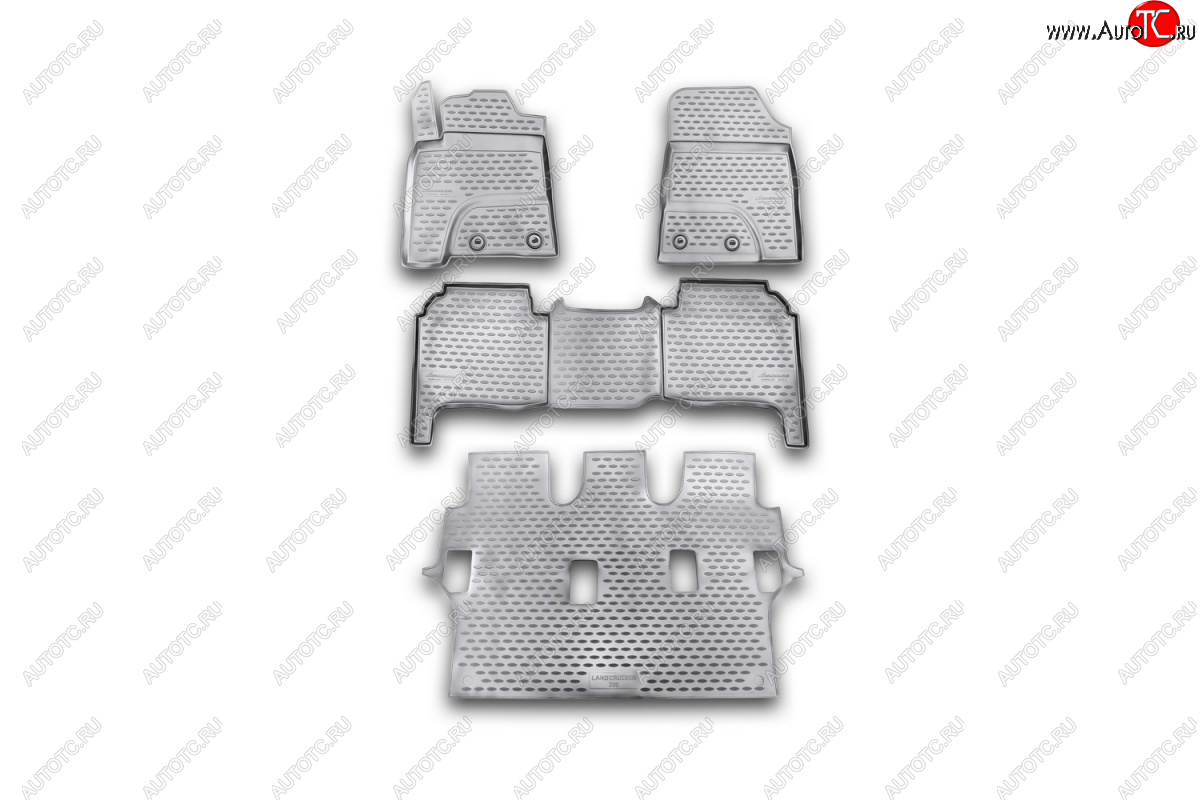1 239 р. Комплект 3D ковриков салона Element (полиуретан)  Toyota Land Cruiser  200 (2007-2012) дорестайлинг (Серые)  с доставкой в г. Чебоксары