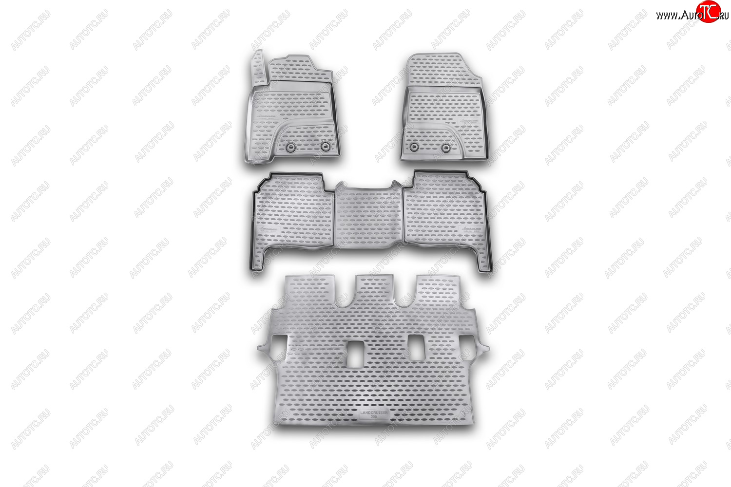 3 399 р. Комплект ковриков салона Element (полиуретан)  Toyota Land Cruiser  200 (2007-2012) дорестайлинг (серые)  с доставкой в г. Чебоксары