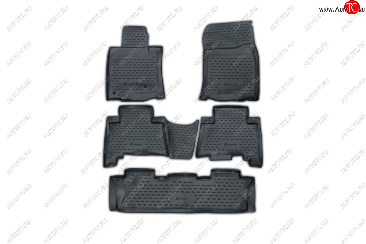 9 949 р. Комплект ковриков салона 7 мест Element (полиуретан)  Toyota Land Cruiser Prado  J150 (2009-2013) дорестайлинг (Серые)  с доставкой в г. Чебоксары