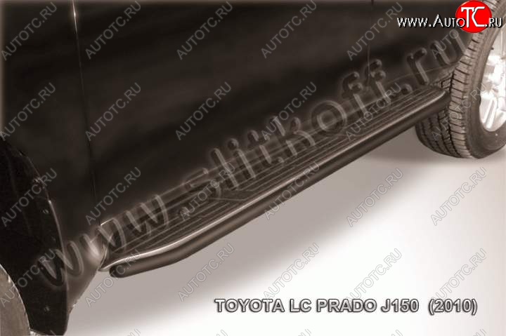 9 349 р. Защита штатного порога d42 Slitkoff  Toyota Land Cruiser Prado  J150 (2009-2013) дорестайлинг (Цвет: серебристый)  с доставкой в г. Чебоксары