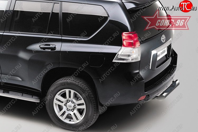 17 189 р. Защита заднего бампера с пластиковой проступью (d76) Souz-96 Toyota Land Cruiser Prado J150 дорестайлинг (2009-2013)  с доставкой в г. Чебоксары