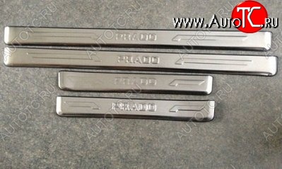 3 599 р. Накладки на порожки автомобиля CT v2 Toyota Land Cruiser Prado J150 дорестайлинг (2009-2013)  с доставкой в г. Чебоксары