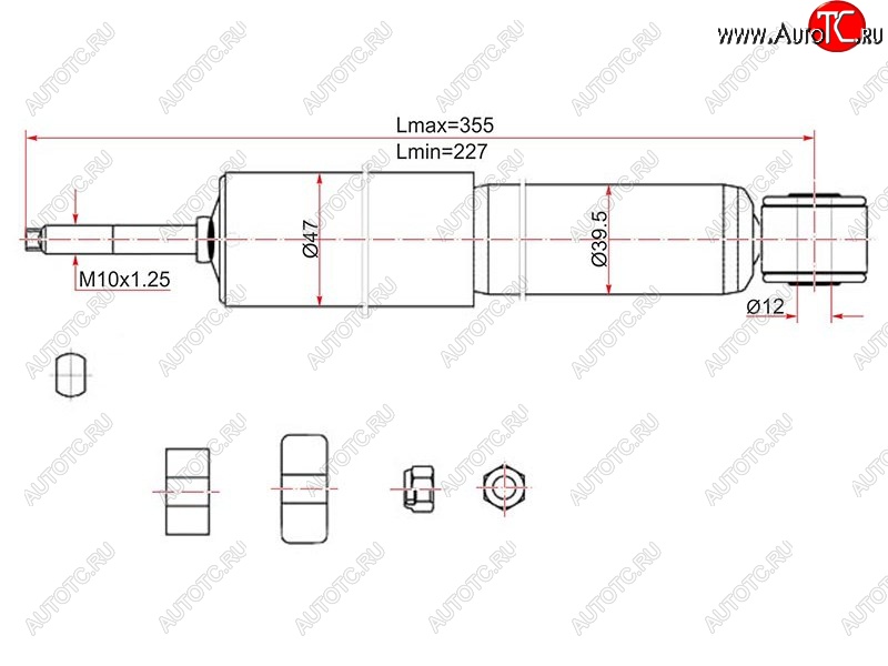 1 879 р. Амортизатор передний LH=RH SAT  Toyota LiteAce  Noah (1996-2001)  с доставкой в г. Чебоксары