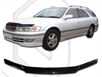 2 159 р. Дефлектор капота CA-Plastiс Toyota Mark 2 Qualis седан (1997-2002) (серия Classic черный, Без надписи)  с доставкой в г. Чебоксары. Увеличить фотографию 2