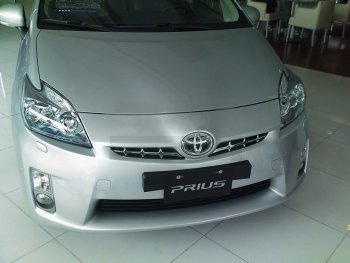 1 459 р. Декоративные элементы решетки радиатора SAT  Toyota Prius  XW30 (2009-2011) дорестайлинг (Хром)  с доставкой в г. Чебоксары. Увеличить фотографию 2