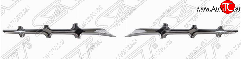 1 459 р. Декоративные элементы решетки радиатора SAT  Toyota Prius  XW30 (2009-2011) дорестайлинг (Хром)  с доставкой в г. Чебоксары