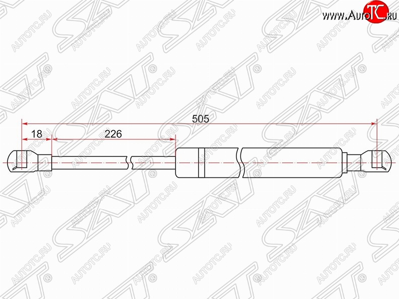 529 р. Газовый упор крышки багажника SAT  Toyota Prius  XW30 (2009-2011) дорестайлинг  с доставкой в г. Чебоксары