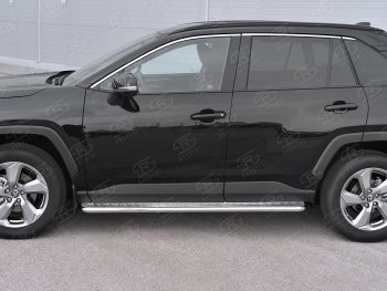 Пороги SLITKOFF d42 с листом Toyota RAV4  XA50 (2018-2025) 5 дв. дорестайлинг (лист алюминий, труба сталь)