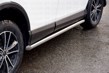 23 399 р. Защита порогов из трубы Ø63 Petroil Tuning Toyota RAV4 XA40 5 дв. рестайлинг (2015-2019) (Нержавеющая полированная сталь)  с доставкой в г. Чебоксары. Увеличить фотографию 3