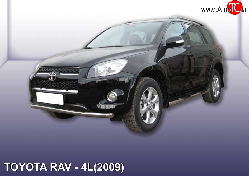 10 599 р. Одинарная защита переднего бампера из трубы диаметром 57 мм Slitkoff  Toyota RAV4  XA30 (2009-2010) 5 дв. удлиненный 1-ый рестайлинг (Цвет: нержавеющая полированная сталь)  с доставкой в г. Чебоксары