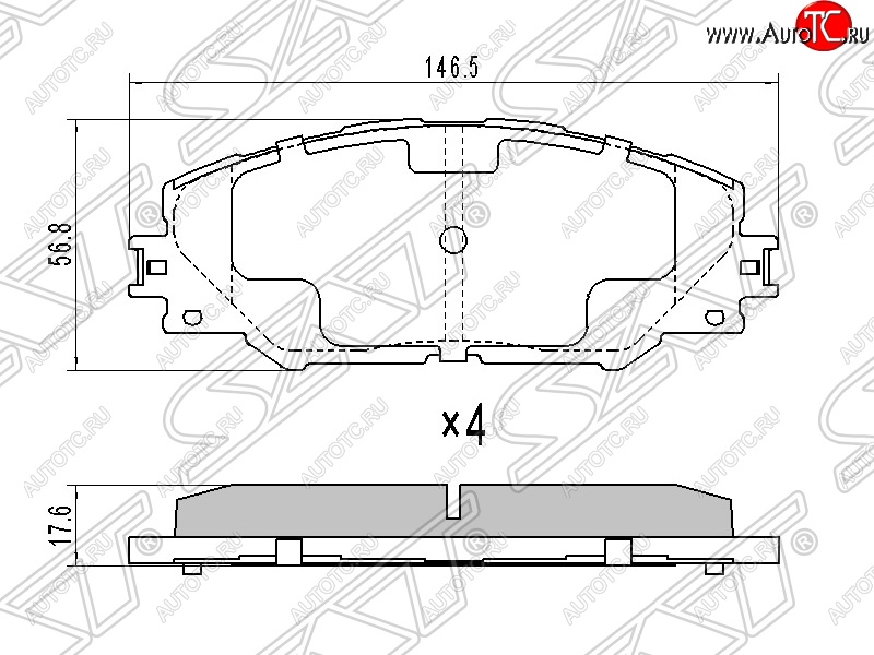 979 р. Колодки тормозные SAT (передние) Toyota RAV4 XA30 5 дв. 2-ой рестайлинг (2010-2013)  с доставкой в г. Чебоксары