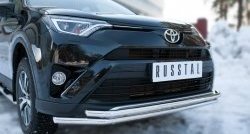 17 549 р. Защита переднего бампера (2 трубыØ42 мм, нержавейка) SLITKOFF  Toyota RAV4  XA40 (2015-2019) 5 дв. рестайлинг  с доставкой в г. Чебоксары. Увеличить фотографию 2