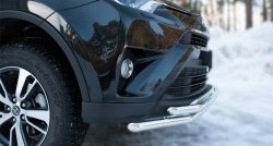 17 549 р. Защита переднего бампера (2 трубыØ42 мм, нержавейка) SLITKOFF  Toyota RAV4  XA40 (2015-2019) 5 дв. рестайлинг  с доставкой в г. Чебоксары. Увеличить фотографию 3