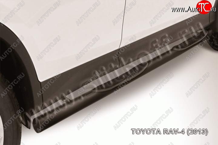 11 249 р. Защита порогов Slitkoff  Toyota RAV4  XA40 (2012-2015) 5 дв. дорестайлинг (Цвет: серебристый)  с доставкой в г. Чебоксары