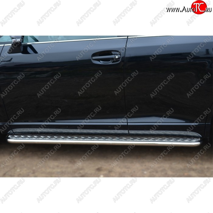22 999 р. Порожки для ног (Ø42) SLITKOFF Toyota Venza GV10 рестайлинг (2012-2016) (лист - алюминий, профиль - сталь)  с доставкой в г. Чебоксары