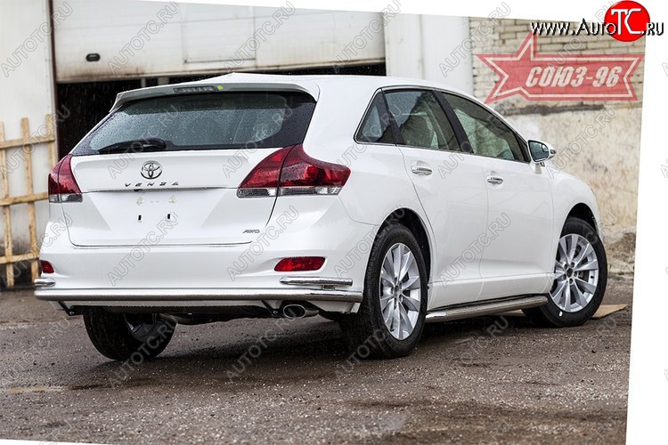 19 079 р. Двойная заднего бампера рестайлинг Souz-96 (d60/42)  Toyota Venza  GV10 (2008-2012) дорестайлинг  с доставкой в г. Чебоксары