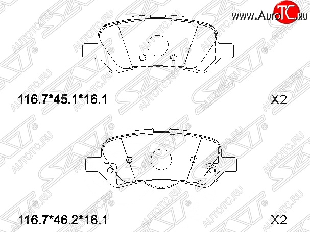 799 р. Колодки тормозные SAT (задние) Toyota Venza GV10 дорестайлинг (2008-2012)  с доставкой в г. Чебоксары