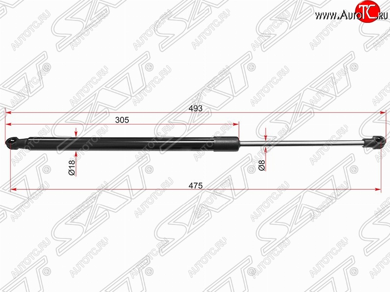 649 р. Газовый упор крышки багажника SAT  Toyota Verso  R20 (2009-2012) дорестайлинг  с доставкой в г. Чебоксары