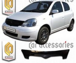 2 079 р. Дефлектор капота CA-Plastic Toyota Vitz XP10 хэтчбэк 3 дв. дорестайлинг (1999-2001) (серия Classic черный, Без надписи)  с доставкой в г. Чебоксары. Увеличить фотографию 2