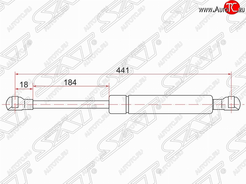 869 р. Газовый упор крышки багажника SAT  Toyota Wish  XE10 (2003-2005) дорестайлинг  с доставкой в г. Чебоксары