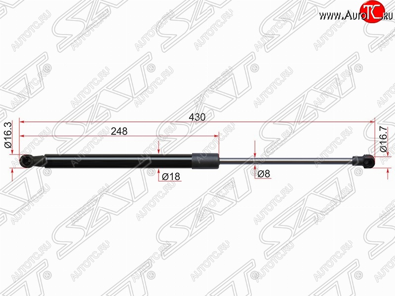 499 р. Газовый упор крышки багажника SAT  Toyota Yaris  XP130 (2010-2014) хэтчбэк 5 дв. дорестайлинг  с доставкой в г. Чебоксары